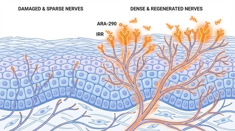 Small nerve fiber regeneration in the skin epidermis promoted by ARA-290 binding to the Innate Repair Receptor