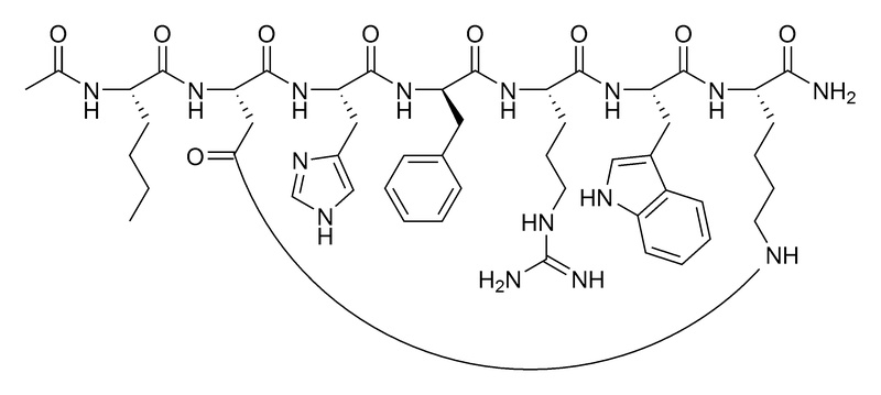 Chemical structure of Melanotan II peptide